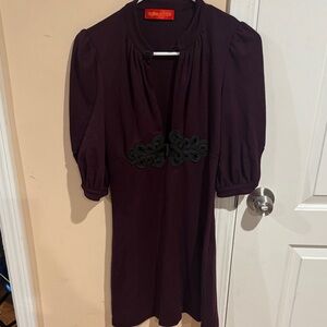 Elegant Long Sleeve Dress in Deep Purple